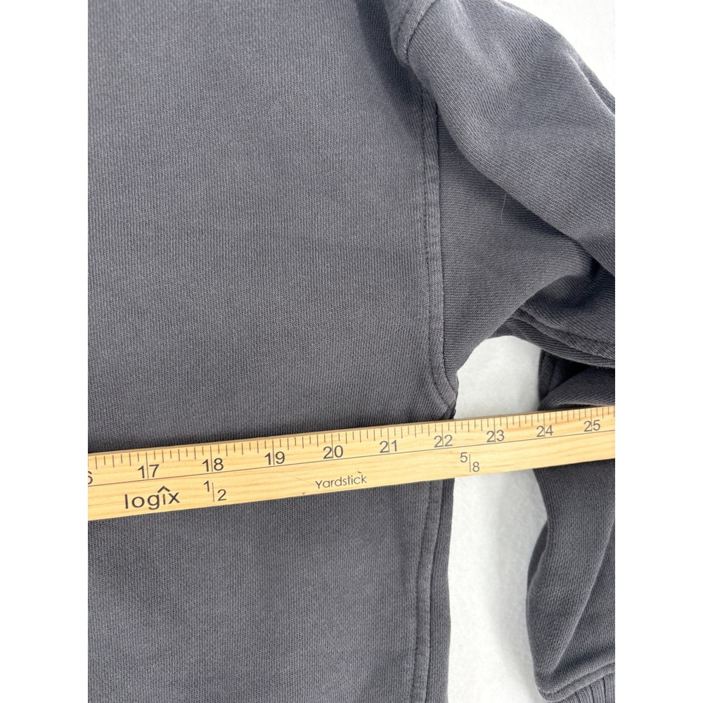 Aerie Sweatshirt Womens S Gray Quarter Zip Pullover Ribbed Trim Relaxed Fit - Picture 7 of 8